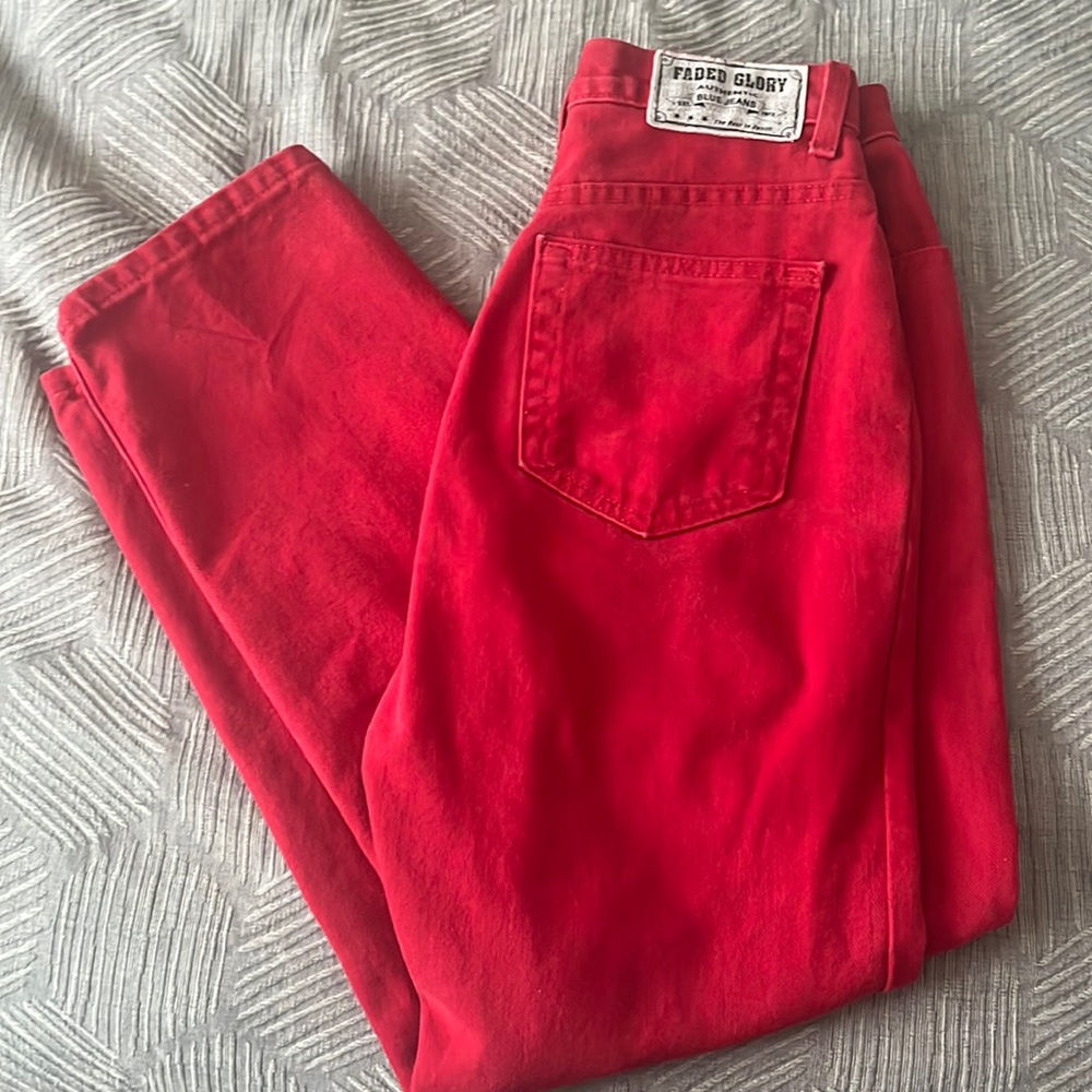 Faded Glory Size 25 Vintage Red Denim